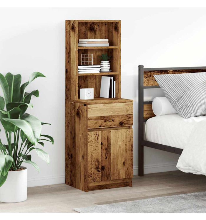 Table de chevet vieux bois 39x35x125 cm bois d’ingénierie | Mobilier & Déco