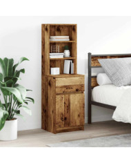 Table de chevet vieux bois 39x35x125 cm bois d’ingénierie | Mobilier & Déco
