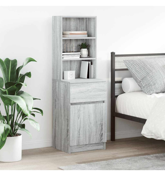Table de chevet sonoma gris 39x35x125 cm bois d’ingénierie | Mobilier & Déco