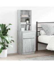Table de chevet sonoma gris 39x35x125 cm bois d’ingénierie | Mobilier & Déco