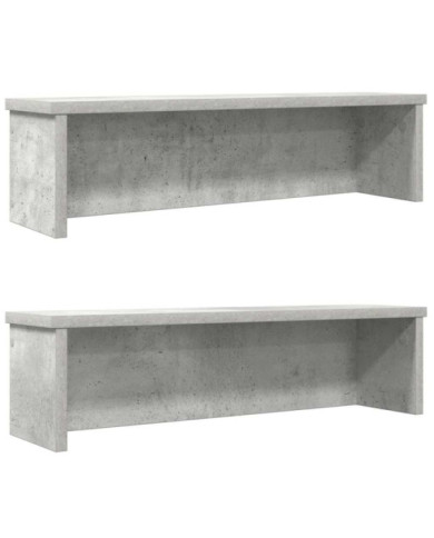  Étagères de cuisine empilables 2 pcs gris béton 50x15x16 cm | Mobilier & Déco