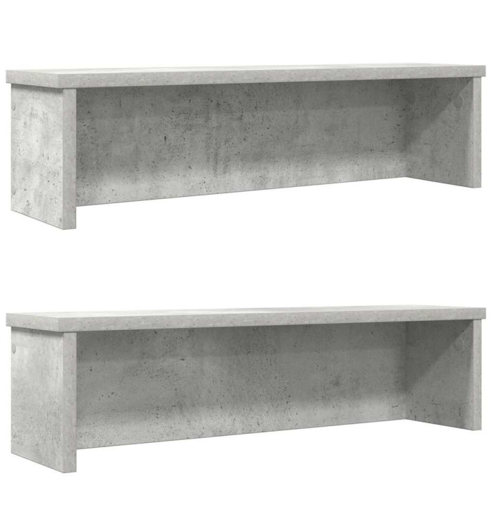  Étagères de cuisine empilables 2 pcs gris béton 50x15x16 cm | Mobilier & Déco