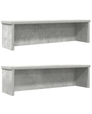  Étagères de cuisine empilables 2 pcs gris béton 50x15x16 cm | Mobilier & Déco