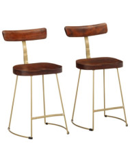 Tabourets de bar lot de 2 49x43x79 cm bois de manguier massif | Mobilier & Déco