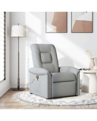 Fauteuil de massage inclinable Gris clair Tissu | Mobilier & Déco