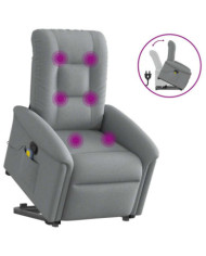Fauteuil de massage inclinable Gris clair Tissu | Mobilier & Déco