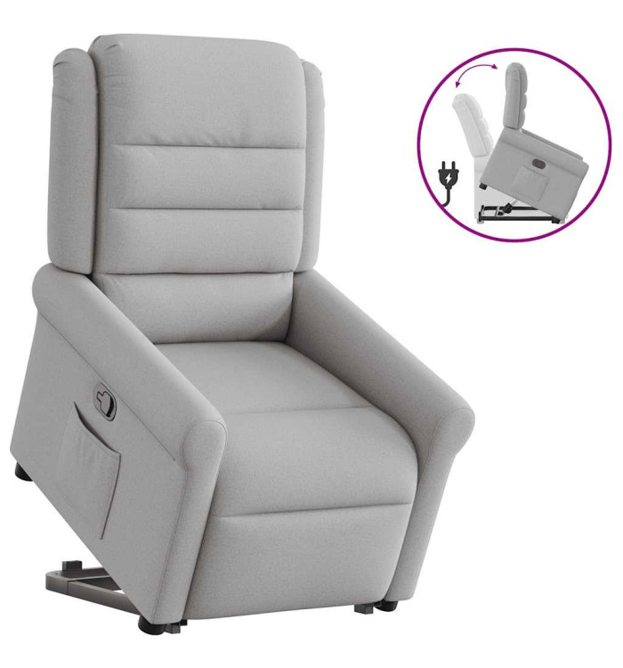 Fauteuil inclinable gris nuage tissu | Mobilier & Déco
