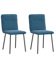Chaises à manger lot de 2 Bleu Velours | Mobilier & Déco