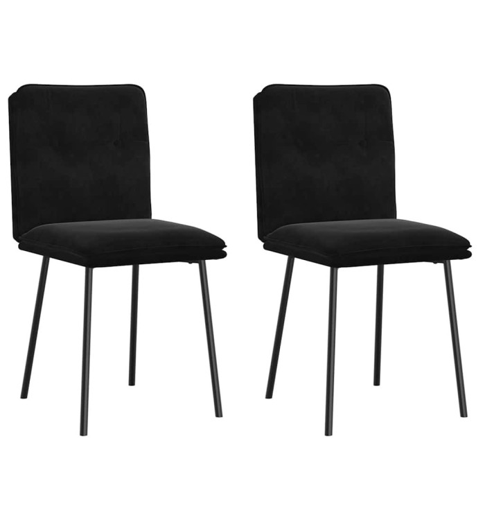 Chaises à manger lot de 2 Noir Velours | Mobilier & Déco