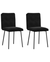 Chaises à manger lot de 2 Noir Velours | Mobilier & Déco