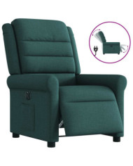 Fauteuil inclinable électrique Vert foncé Tissu | Mobilier & Déco