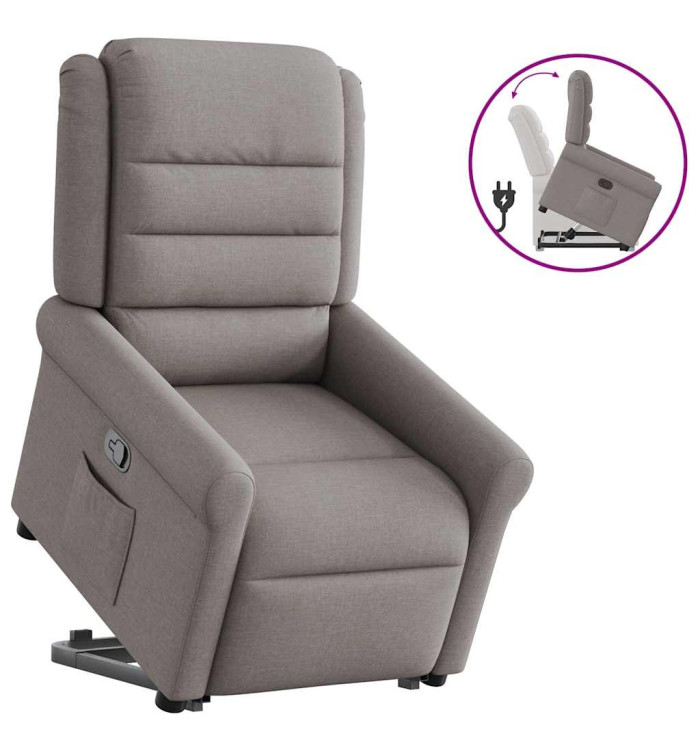 Fauteuil inclinable taupe tissu | Mobilier & Déco