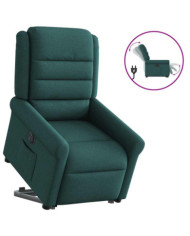 Fauteuil inclinable électrique vert foncé tissu | Mobilier & Déco