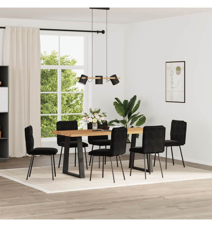 Chaises à manger lot de 6 noir velours | Mobilier & Déco