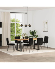 Chaises à manger lot de 6 noir velours | Mobilier & Déco