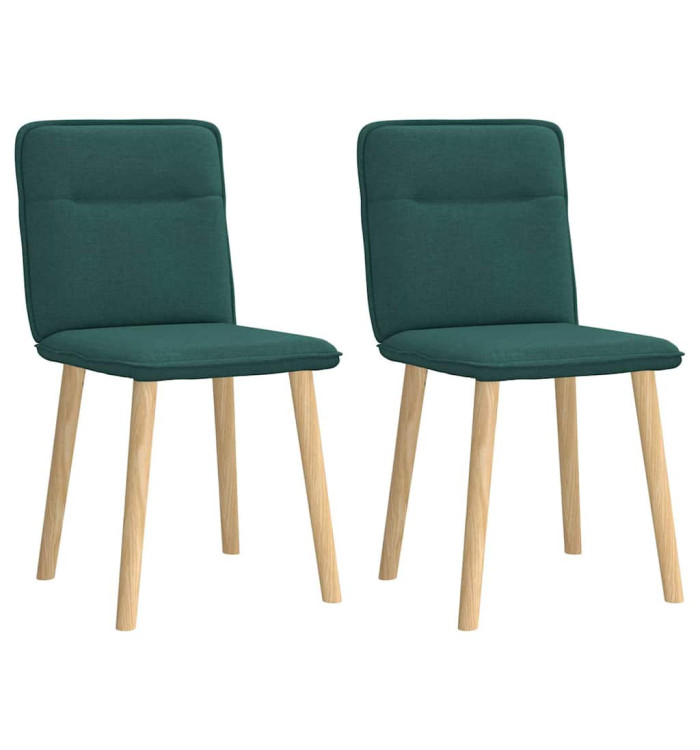 Chaises à manger lot de 2 vert foncé tissu | Mobilier & Déco