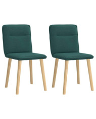 Chaises à manger lot de 2 vert foncé tissu | Mobilier & Déco