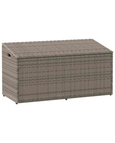 Boîte de rangement de jardin gris 110x50x58 cm résine tressée | Mobilier & Déco