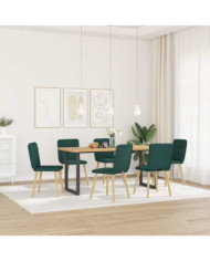 Chaises à manger lot de 6 vert foncé tissu | Mobilier & Déco