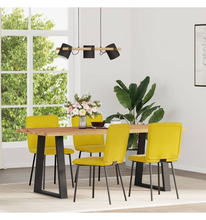 Chaises à manger lot de 4 jaune velours | Mobilier & Déco