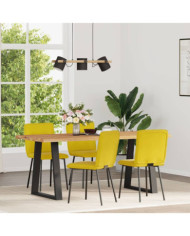 Chaises à manger lot de 4 jaune velours | Mobilier & Déco