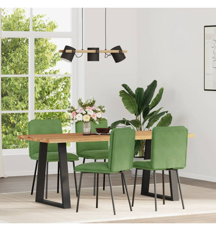 Chaises à manger lot de 4 vert clair velours | Mobilier & Déco