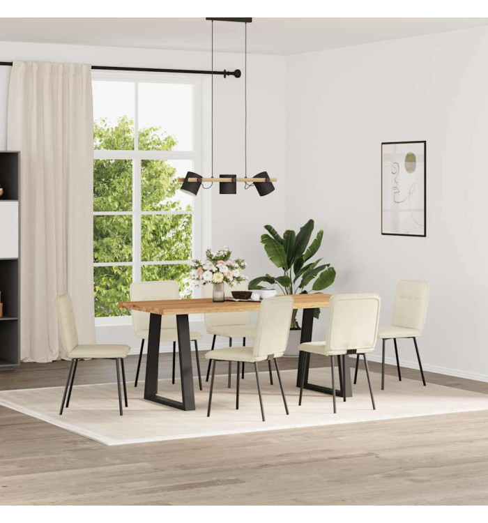 Chaises à manger lot de 6 crème velours | Mobilier & Déco