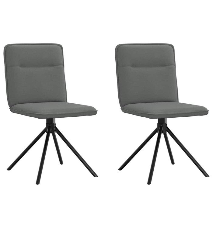 Chaises à manger lot de 2 gris foncé tissu | Mobilier & Déco