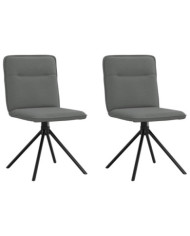 Chaises à manger lot de 2 gris foncé tissu | Mobilier & Déco