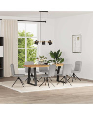 Chaises à manger lot de 6 gris nuage tissu | Mobilier & Déco