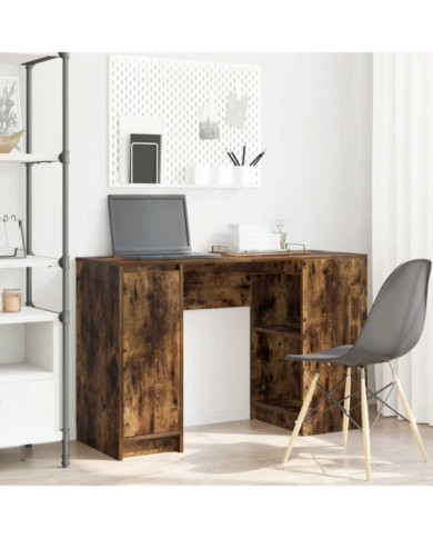 Bureau chêne fumé 120x42x76 cm bois d'ingénierie | Mobilier & Déco