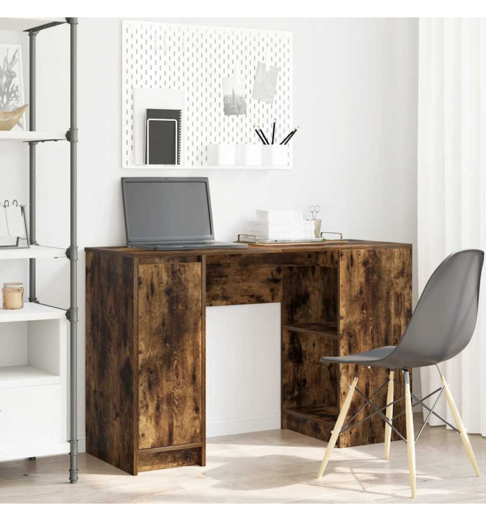Bureau chêne fumé 120x42x76 cm bois d'ingénierie | Mobilier & Déco