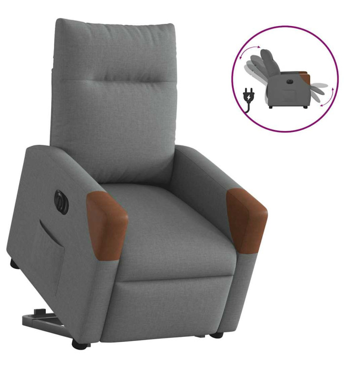 Fauteuil inclinable électrique gris foncé tissu | Mobilier & Déco