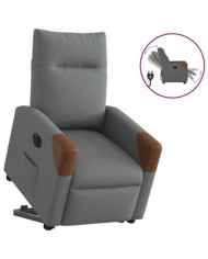 Fauteuil inclinable électrique gris foncé tissu | Mobilier & Déco