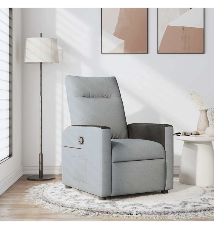 Fauteuil inclinable Gris clair Tissu | Mobilier & Déco