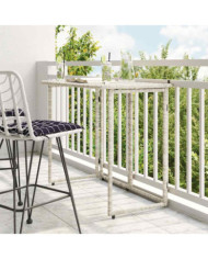  Table de jardin pliante gris clair 90 x 51 x 75 cm polyrotin | Mobilier & Déco