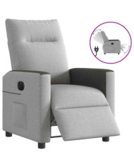 Fauteuil inclinable électrique gris nuage tissu | Mobilier & Déco