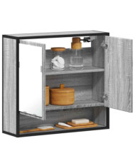 Armoire à miroir de salle de bain sonoma gris bois d’ingénierie | Mobilier & Déco