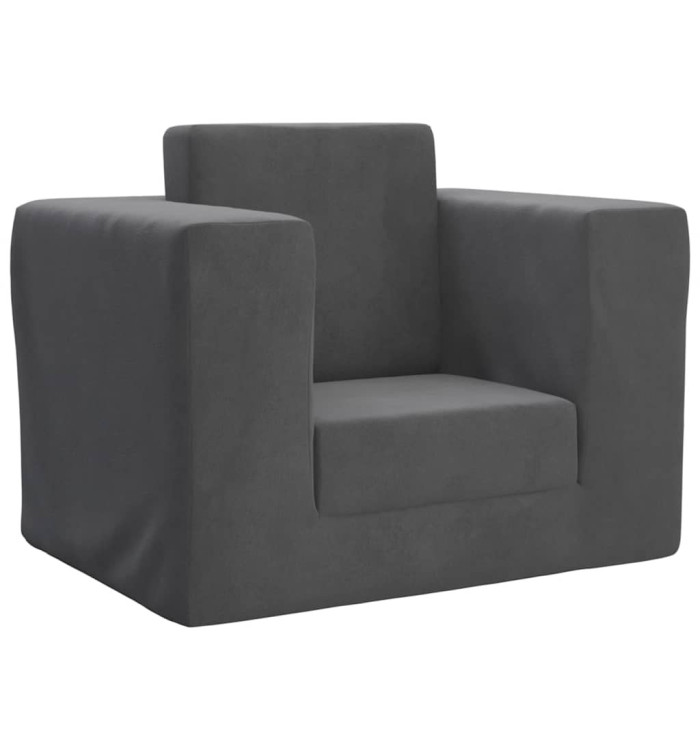 Canapé-lit pour enfants Anthracite Peluche douce | Mobilier & Déco