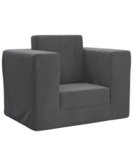 Canapé-lit pour enfants Anthracite Peluche douce | Mobilier & Déco