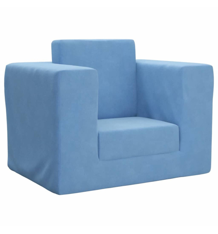 Canapé-lit pour enfants Bleu Peluche douce | Mobilier & Déco