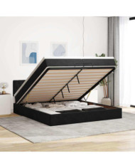 Cadre de lit ottoman avec matelas noir 200x200 cm velours | Mobilier & Déco
