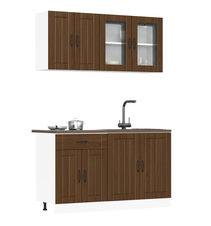 Ensemble d'armoires de cuisine 4 pcs Kalmar bois d'ingénierie | Mobilier & Déco