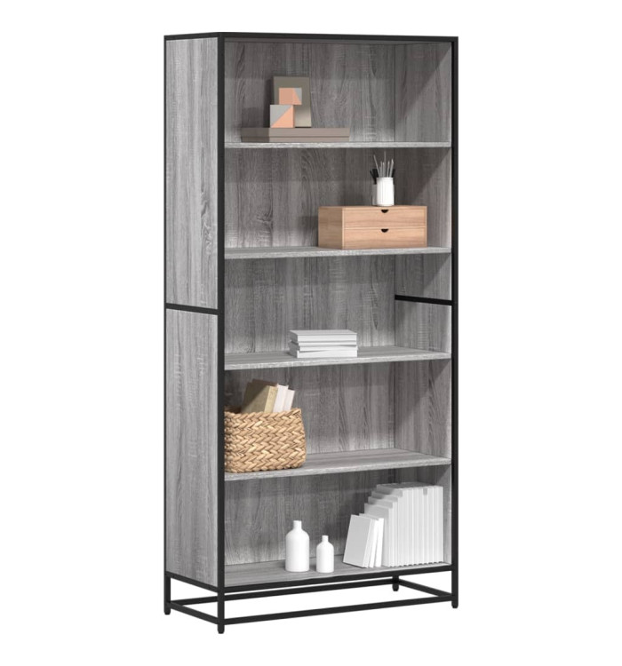 Bibliothèque sonoma gris 80,5x35x170,5 cm bois d'ingénierie | Mobilier & Déco