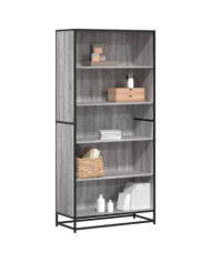 Bibliothèque sonoma gris 80,5x35x170,5 cm bois d'ingénierie | Mobilier & Déco