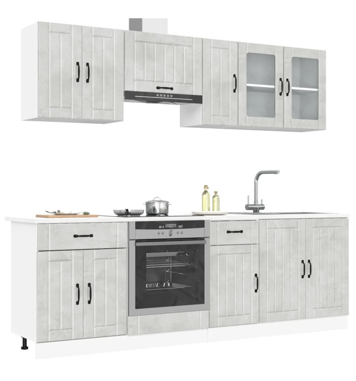 Ensemble d'armoires de cuisine 8 pcs Kalmar bois d'ingénierie | Mobilier & Déco