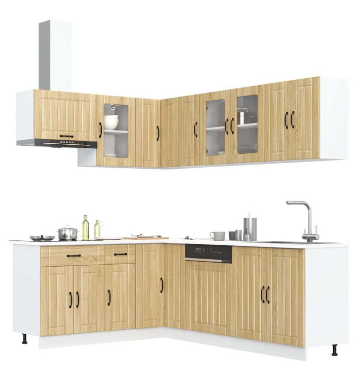 Ensemble d'armoires de cuisine 11 pcs Lucca bois d'ingénierie | Mobilier & Déco