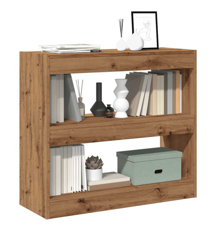 Bibliothèque/Séparateur de pièce chêne artisanal 80x30x72 cm | Mobilier & Déco