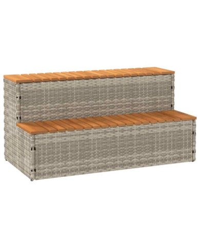  Marche bain à remous gris clair 100x50x50,5 cm acacia massif | Mobilier & Déco