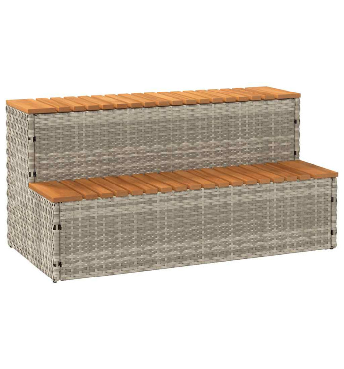  Marche bain à remous gris clair 100x50x50,5 cm acacia massif | Mobilier & Déco